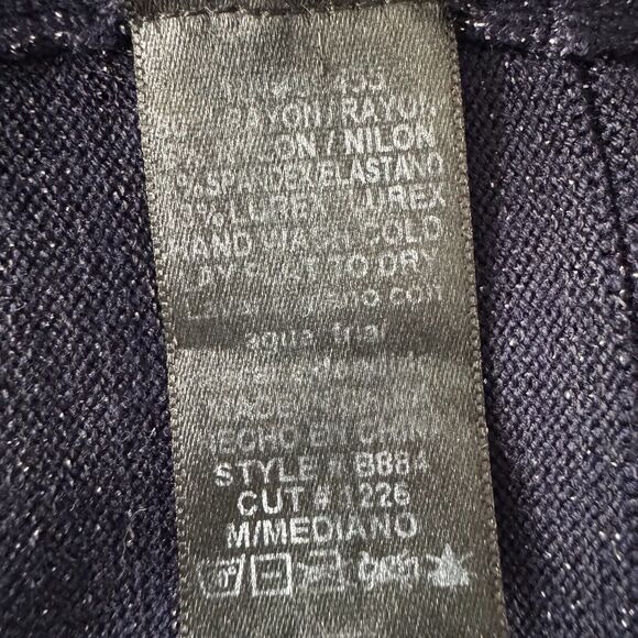 Foreign Exchange One Shoulder Bandage Mini Dress Womens M Navy Shimmer Bodycon - Picture 7 of 10